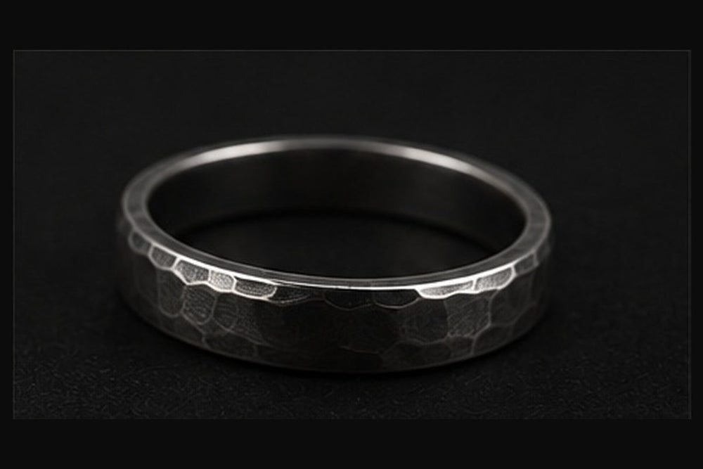 Coven Relics Hammered Band blackened sterling silver ring