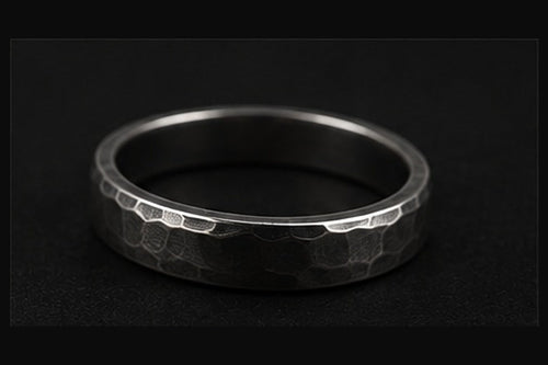 Coven Relics Hammered Band blackened sterling silver ring