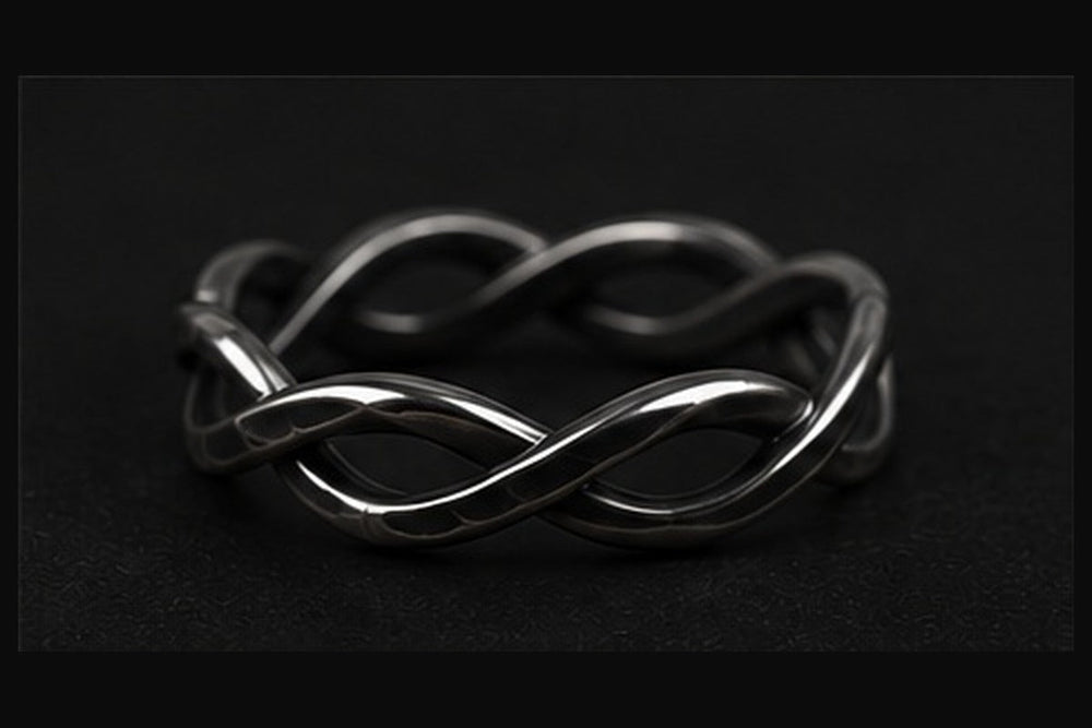 Coven Relics Infinity Weave blackened sterling silver ring