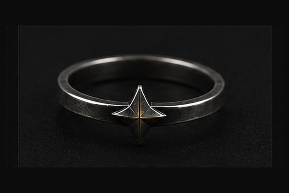 Coven Relics North Star blackened sterling silver ring